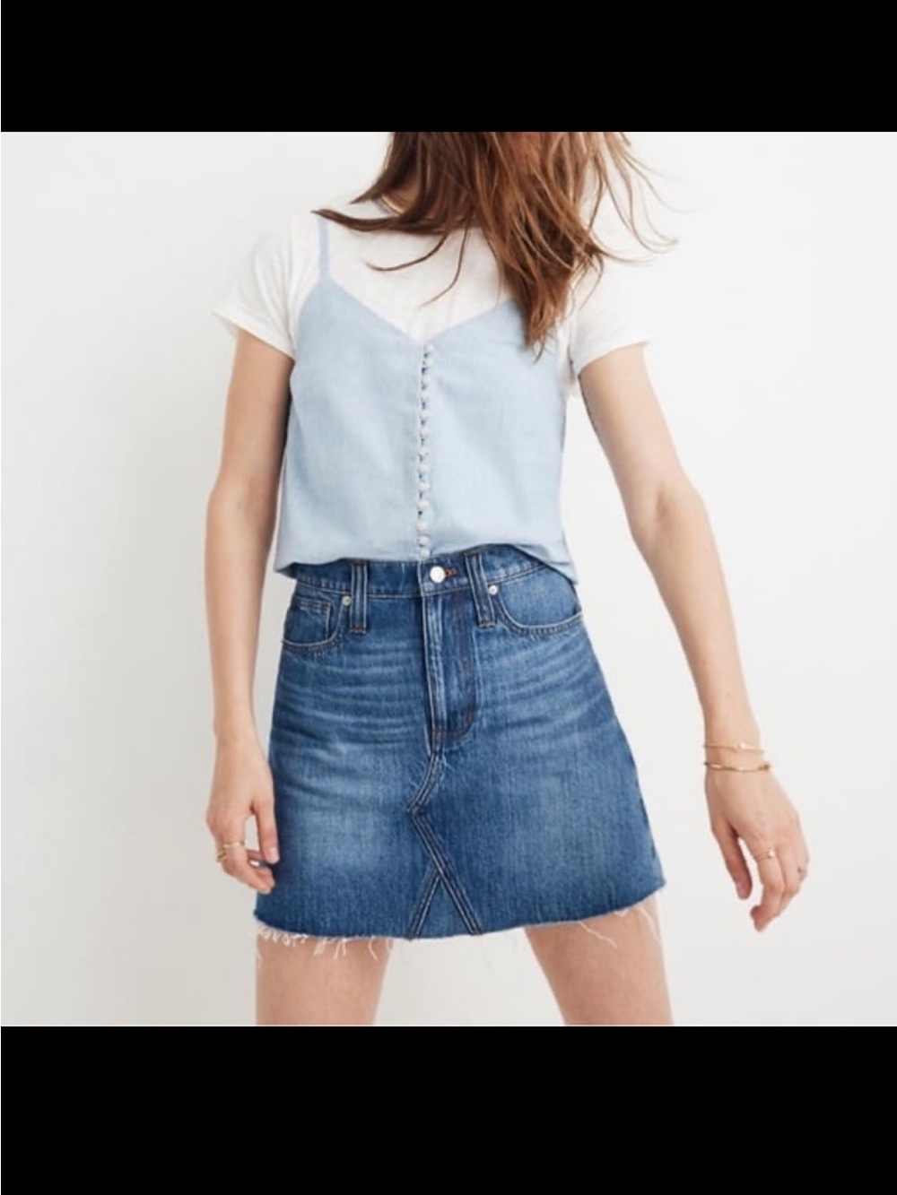 Madewell Ridge Denim A-Line Skirt Size 24